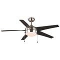 National Brand Windward 52 in. Indoor Brushed Nickel Ceiling Fan with Light 37800